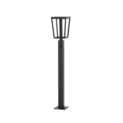 Bolardo luminoso LED Lynx de Lucande, 95,5 cm, negra, IP65, con sensor