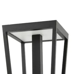 Bolardo luminoso LED Lynx de Lucande, 95,5 cm, negra, IP65, con sensor