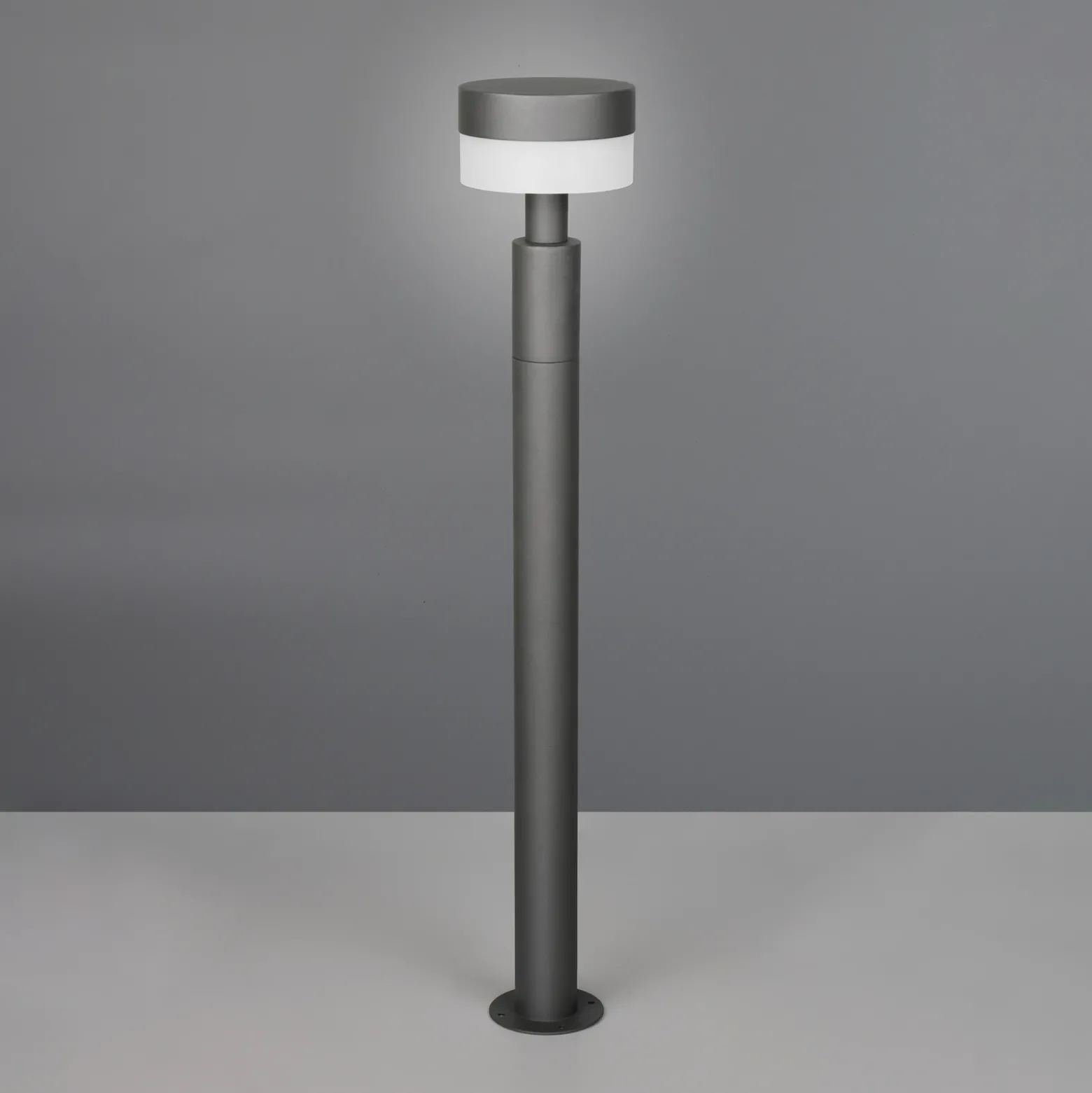 Bolardo luminoso LED Mackenzie, altura 95 cm, antracita, fundición de aluminio