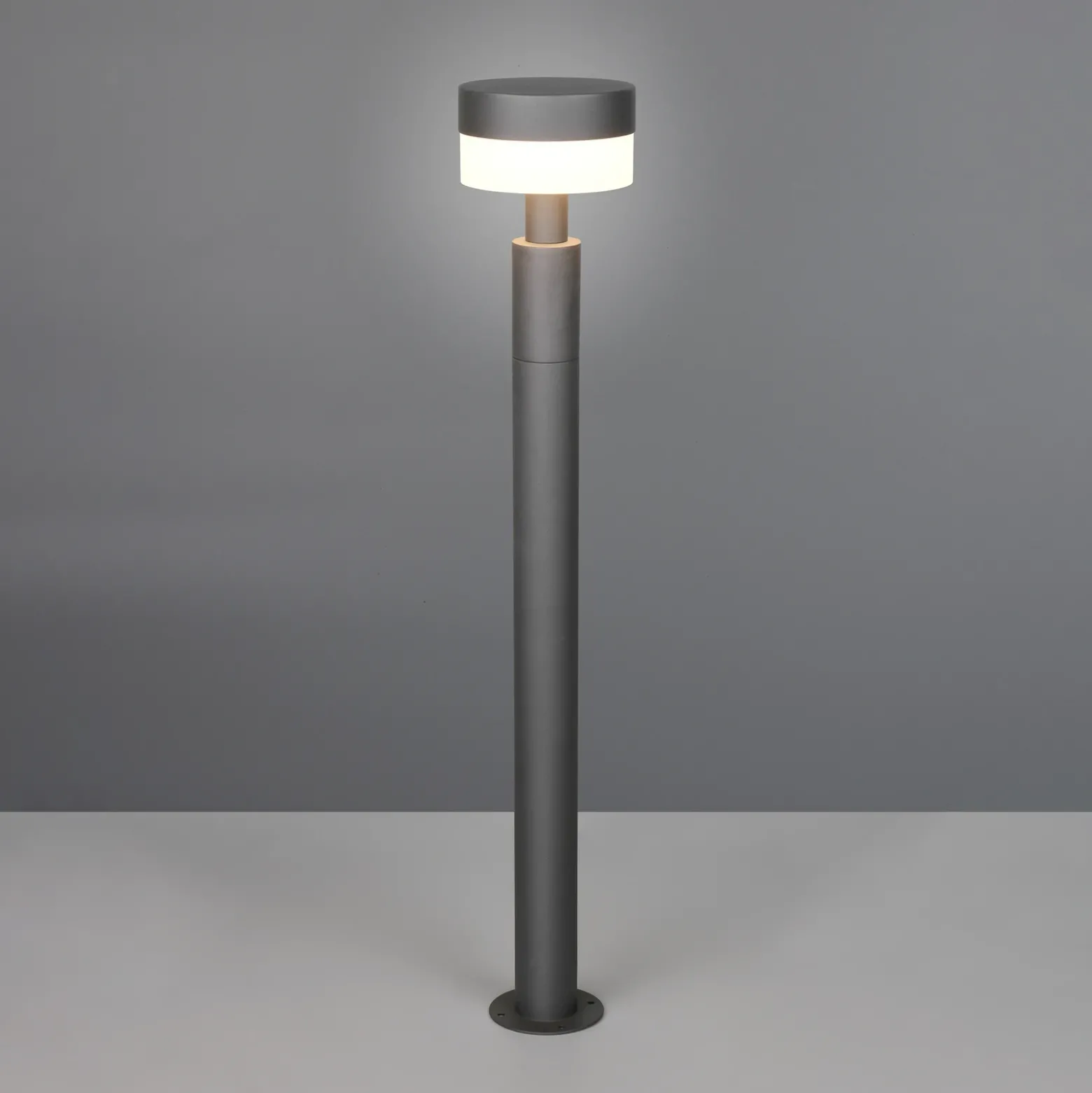 Bolardo luminoso LED Mackenzie, altura 95 cm, antracita, fundición de aluminio