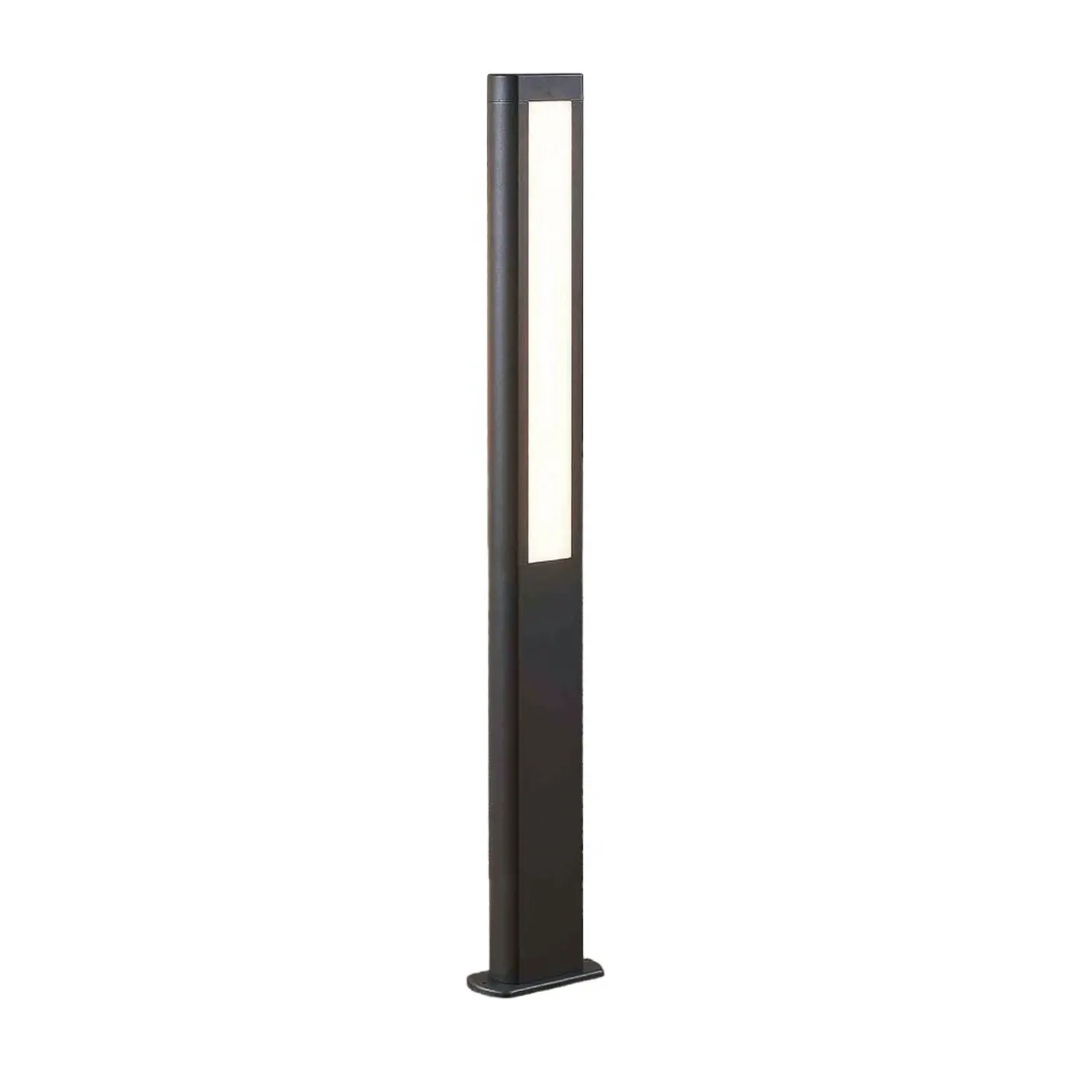 Bolardo luminoso LED Mhairi de Lucande, angular, antracita, 100 cm