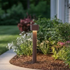 Bolardo luminoso LED Milten de Arcchio, 65 cm, óxido, IP65