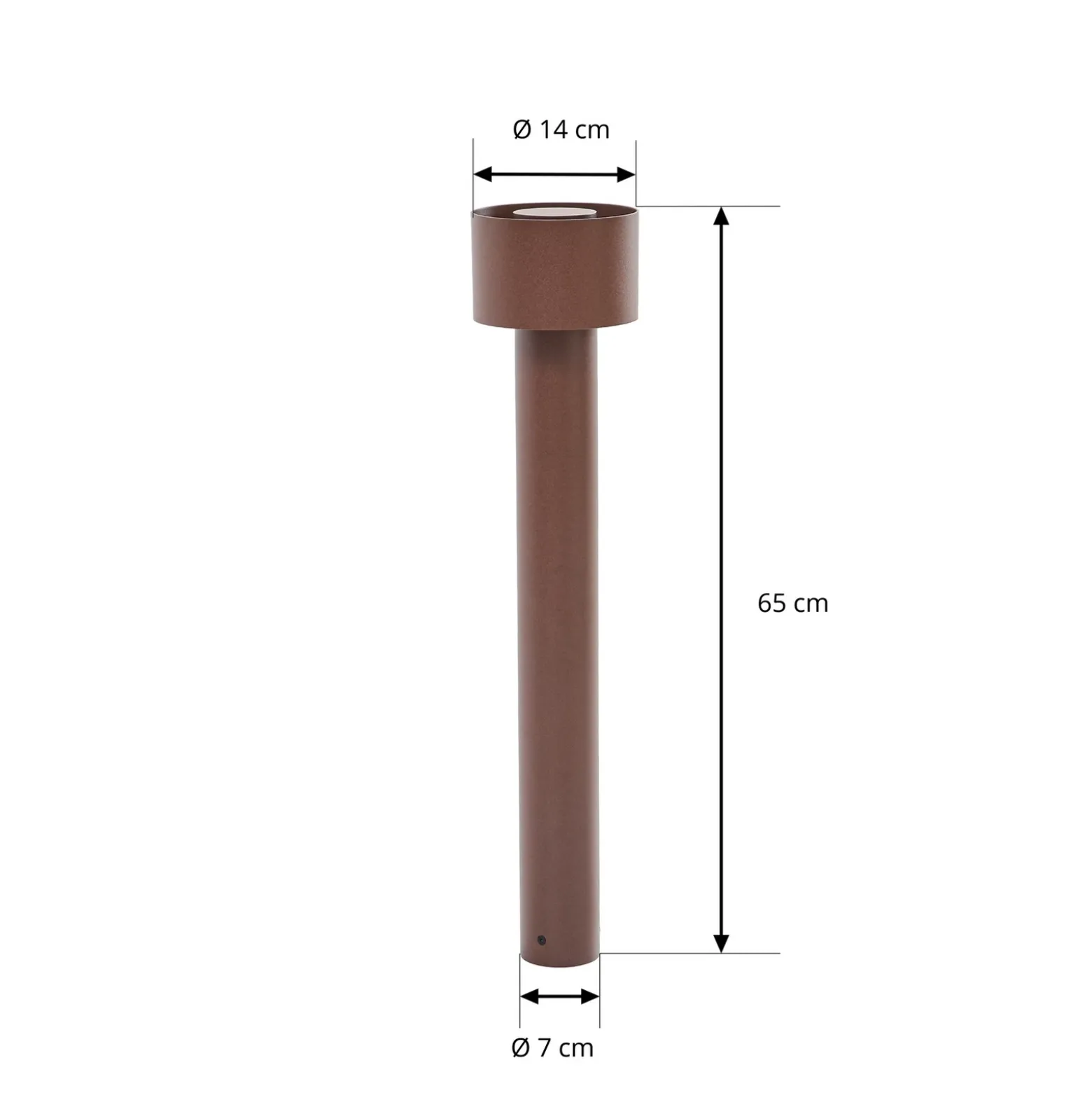 Bolardo luminoso LED Milten de Arcchio, 65 cm, óxido, IP65