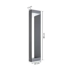 Bolardo luminoso LED Nembro IP54, aluminio fundido