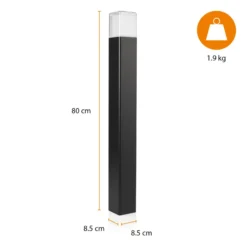 Bolardo luminoso LED OOL-50018, aluminio, altura 80 cm