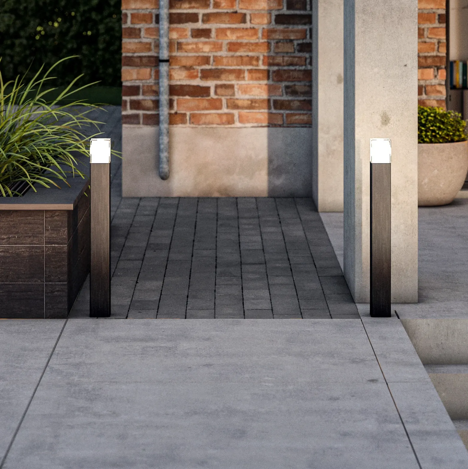 Bolardo luminoso LED OOL-50018, aluminio, altura 80 cm