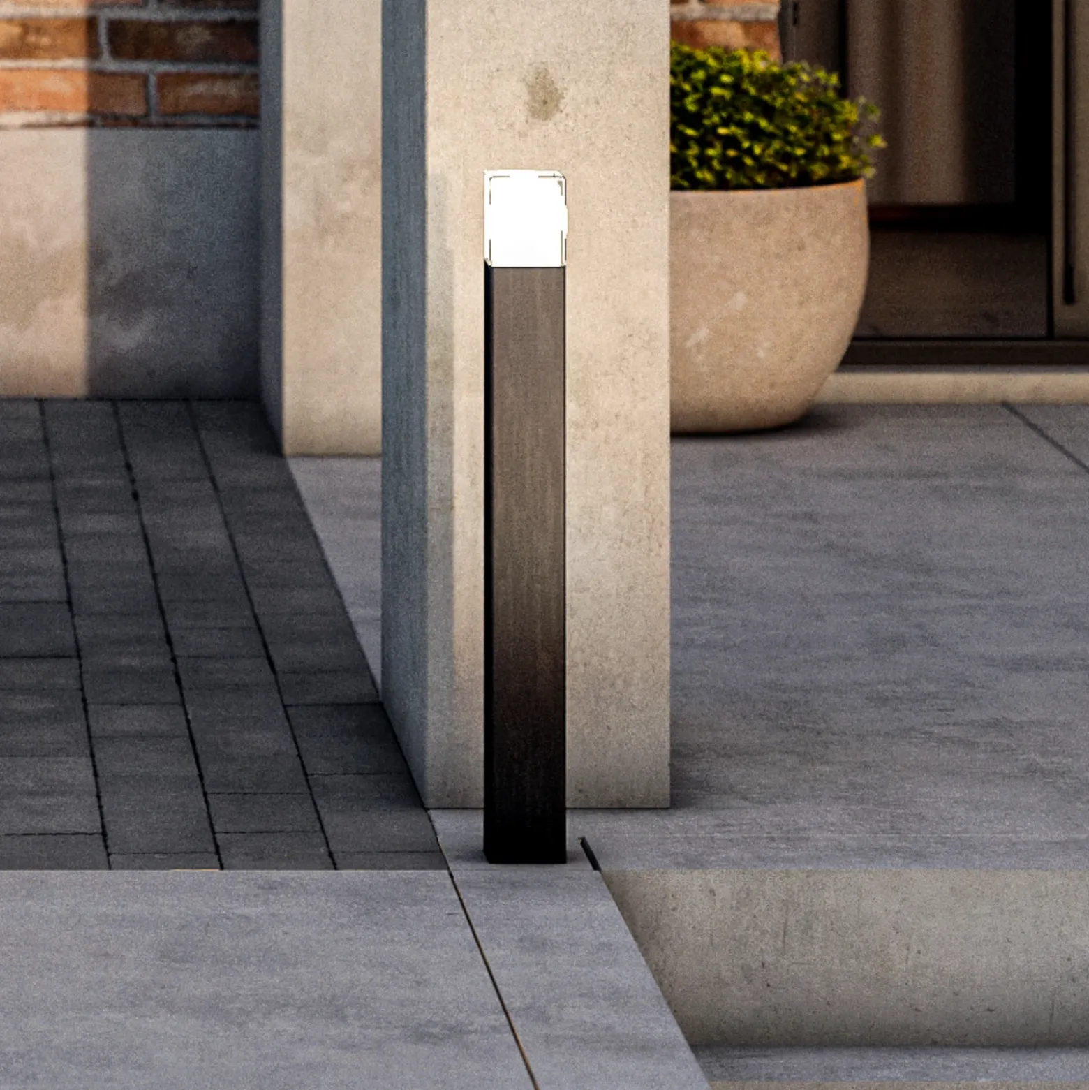 Bolardo luminoso LED OOL-50018, aluminio, altura 80 cm