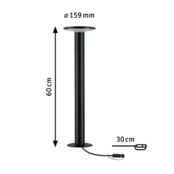 Bolardo luminoso LED Paulmann Plug & Shine Plate, 60 cm, IP44, 2.200 K