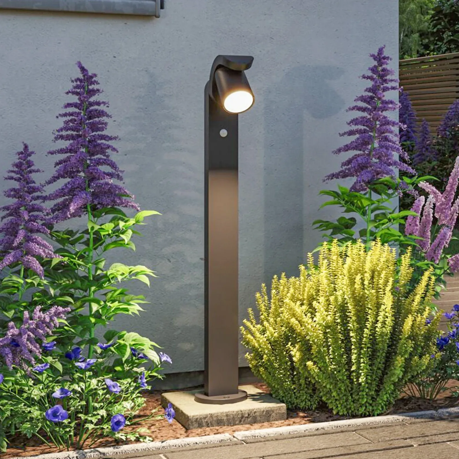 Bolardo luminoso LED Paulmann Cuff, aluminio, sensor, antracita