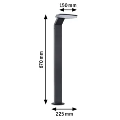 Bolardo luminoso LED Paulmann Zenera, antracita, 2.200 K