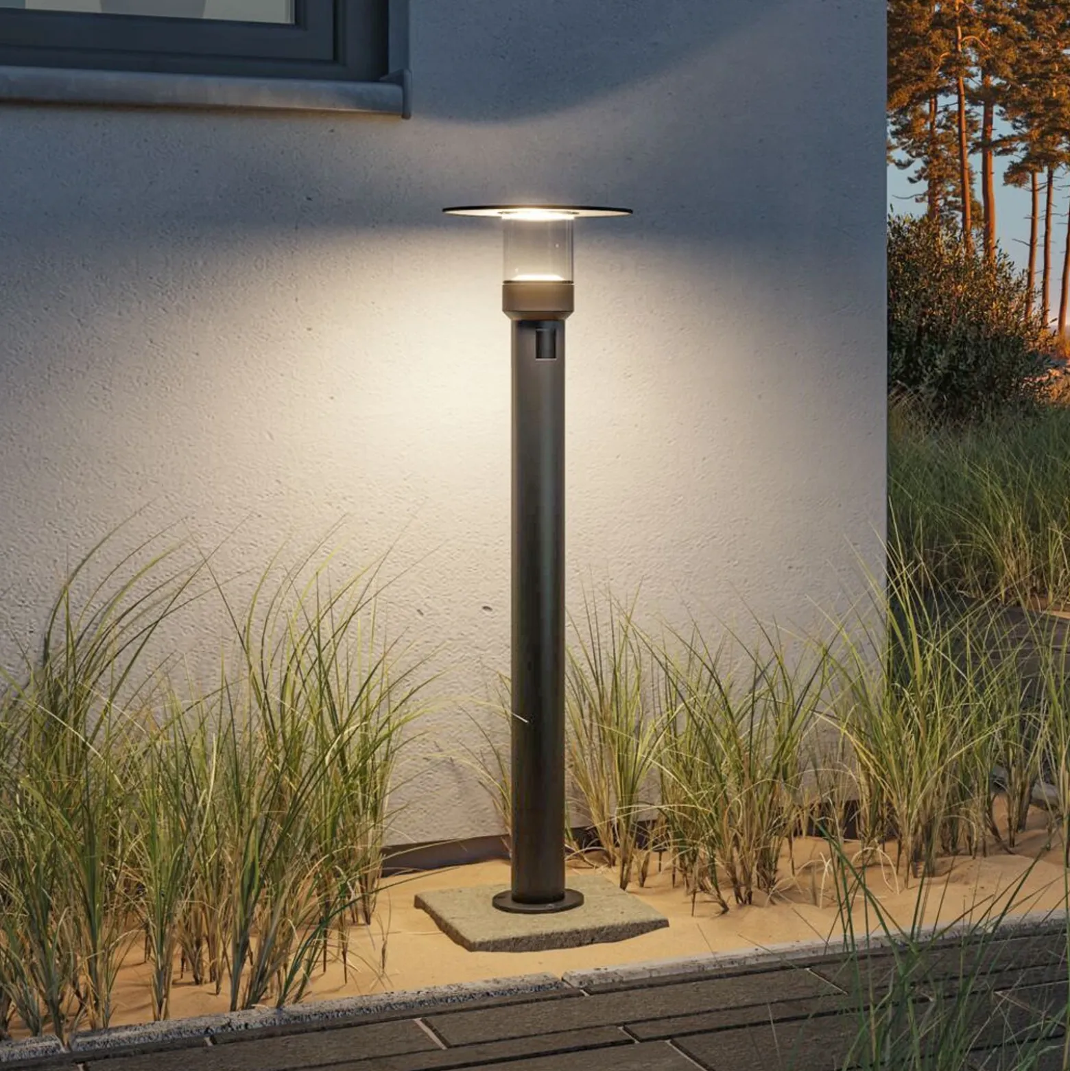 Bolardo luminoso LED Paulmann Sienna, aluminio, con sensor