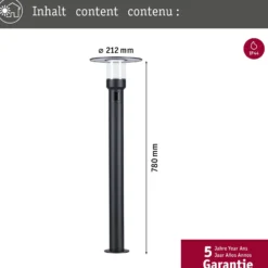 Bolardo luminoso LED Paulmann Sienna, aluminio, con sensor