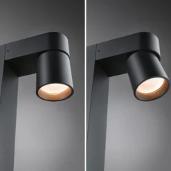 Bolardo luminoso LED Paulmann Kimu 2, antracita, 2.200 K, IP44
