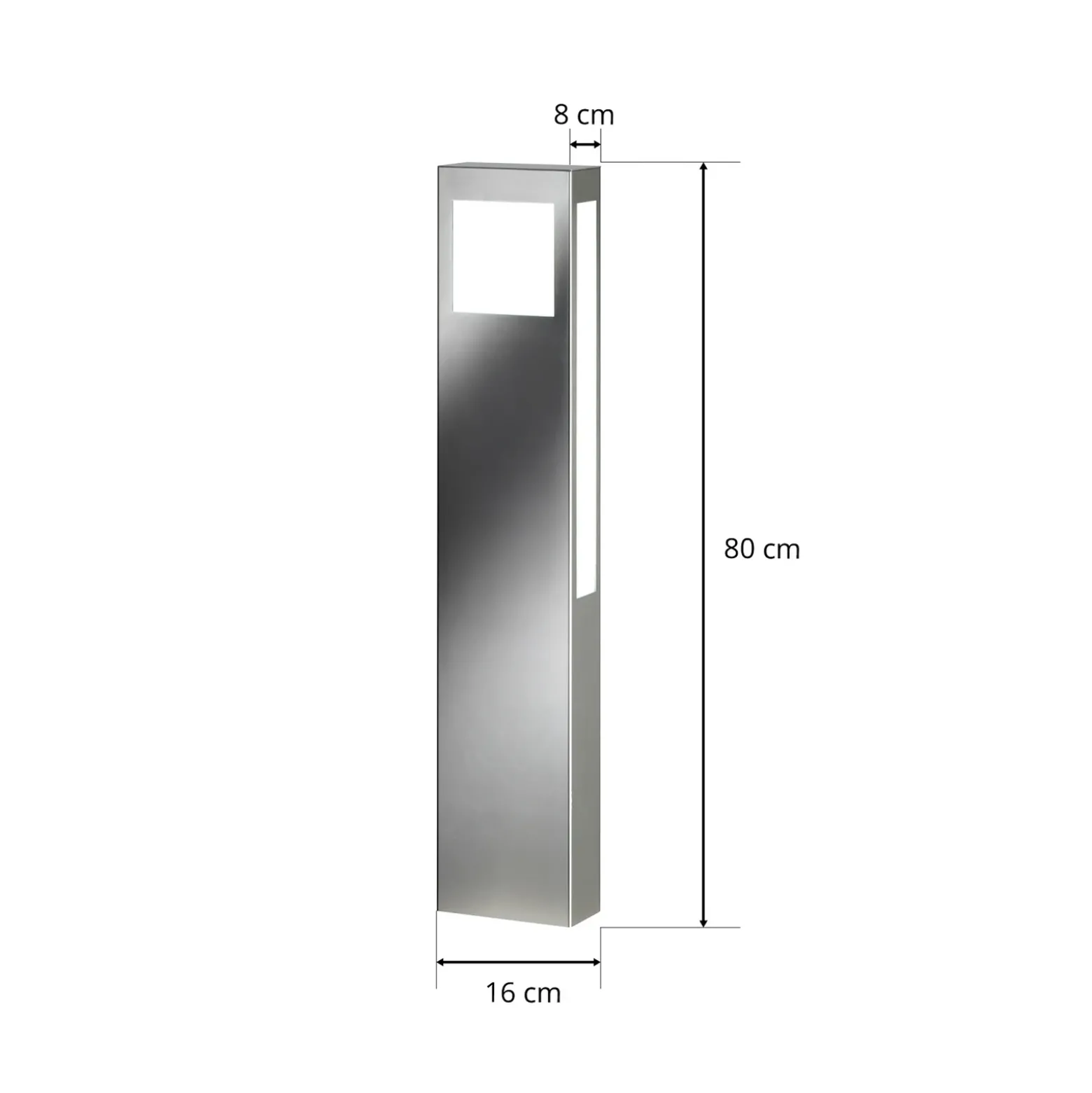 Bolardo luminoso LED Paulo 80, sin enchufe