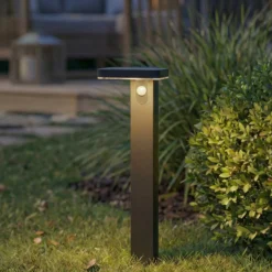 Bolardo luminoso LED PRIOS Tarlson, angular, antracita, sensor