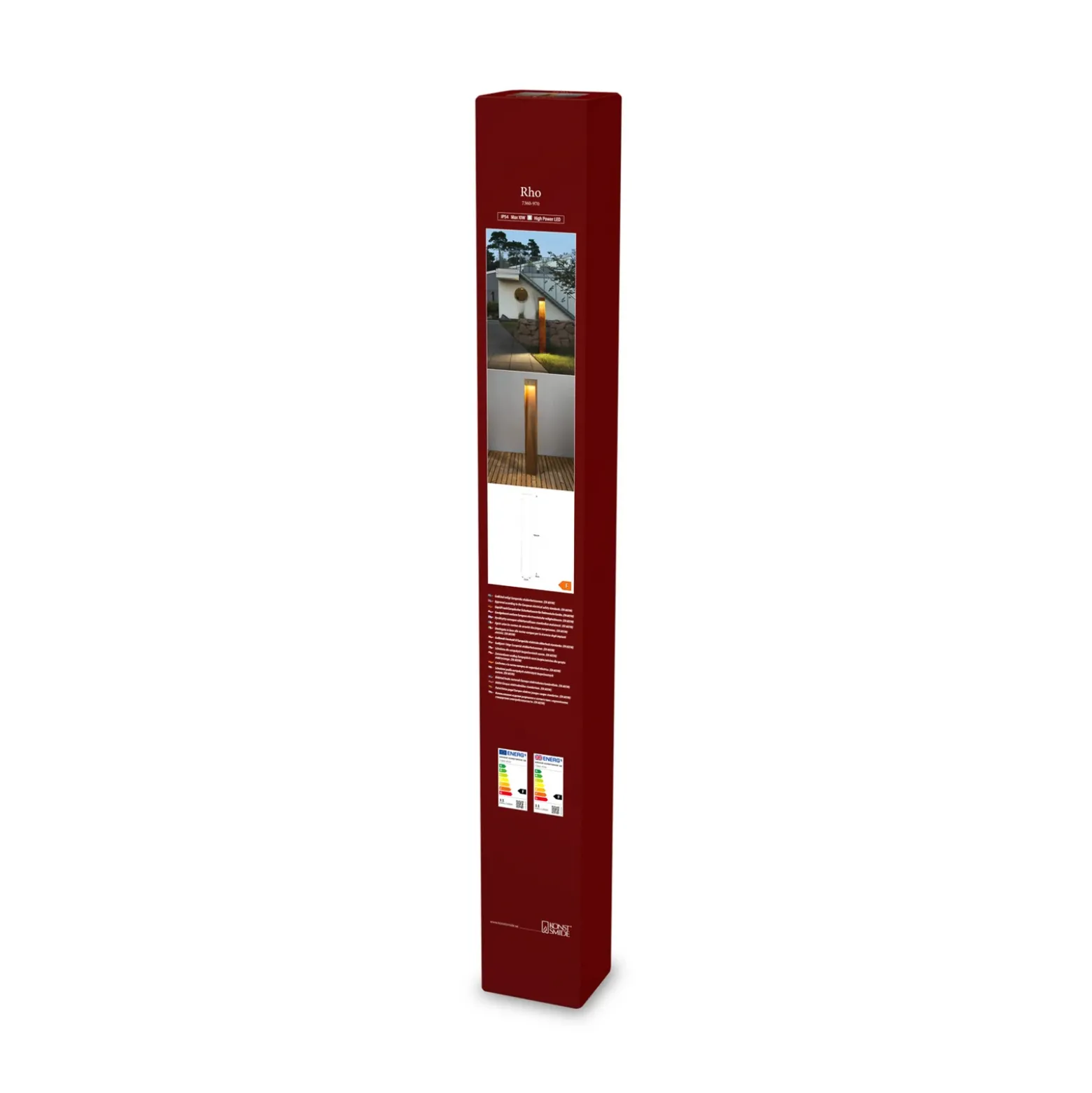 Bolardo luminoso LED Rho, color óxido, altura 100 cm, metal, IP54
