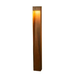 Bolardo luminoso LED Rho, color óxido, altura 100 cm, metal, IP54