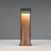 Bolardo luminoso LED SALMON, aspecto de madera, altura 60 cm, metal, IP44
