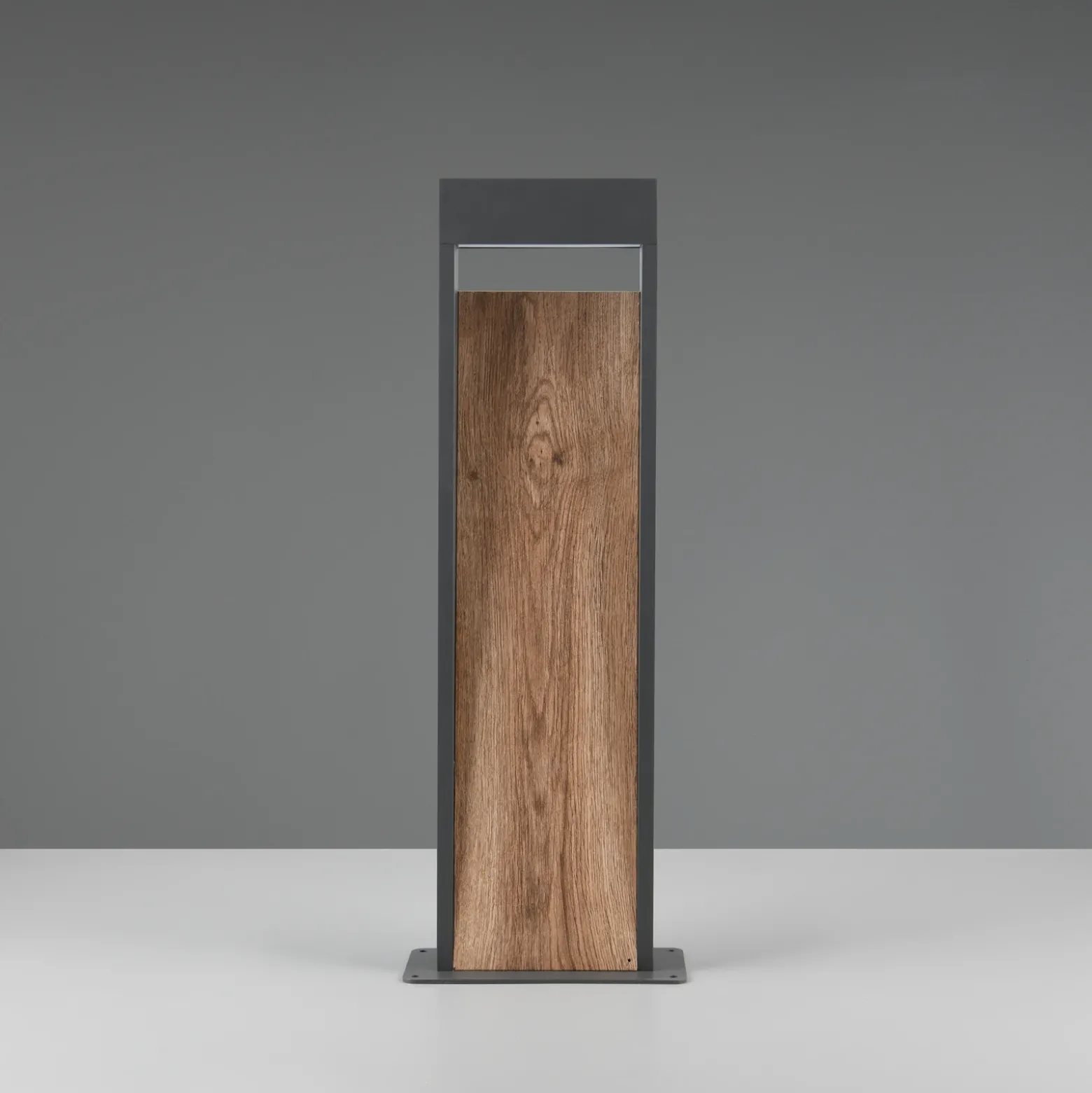 Bolardo luminoso LED SALMON, aspecto de madera, altura 60 cm, metal, IP44