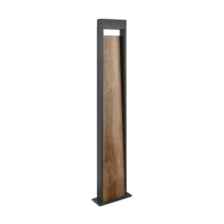 Bolardo luminoso LED SALMON, aspecto de madera, altura 100 cm, metal, IP44
