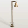 Bolardo luminoso LED Silva Disk, 80 x 19 cm, latón antiguo