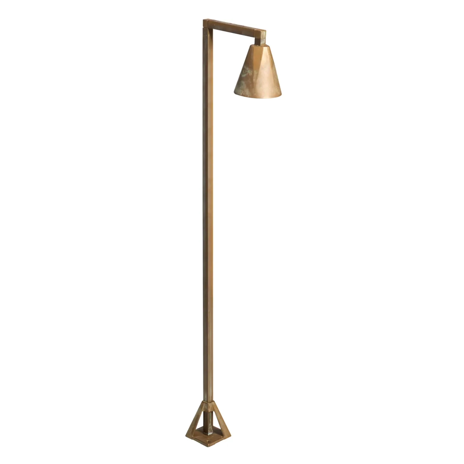 Bolardo luminoso LED Silva Disk, 100 x 19 cm, latón antiguo