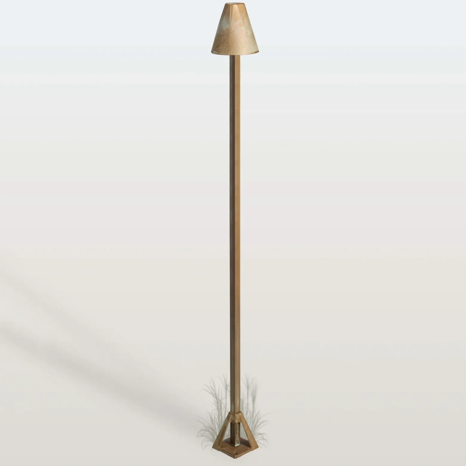 Bolardo luminoso LED Silva Disk, altura 100 cm, latón envejecido, IP65