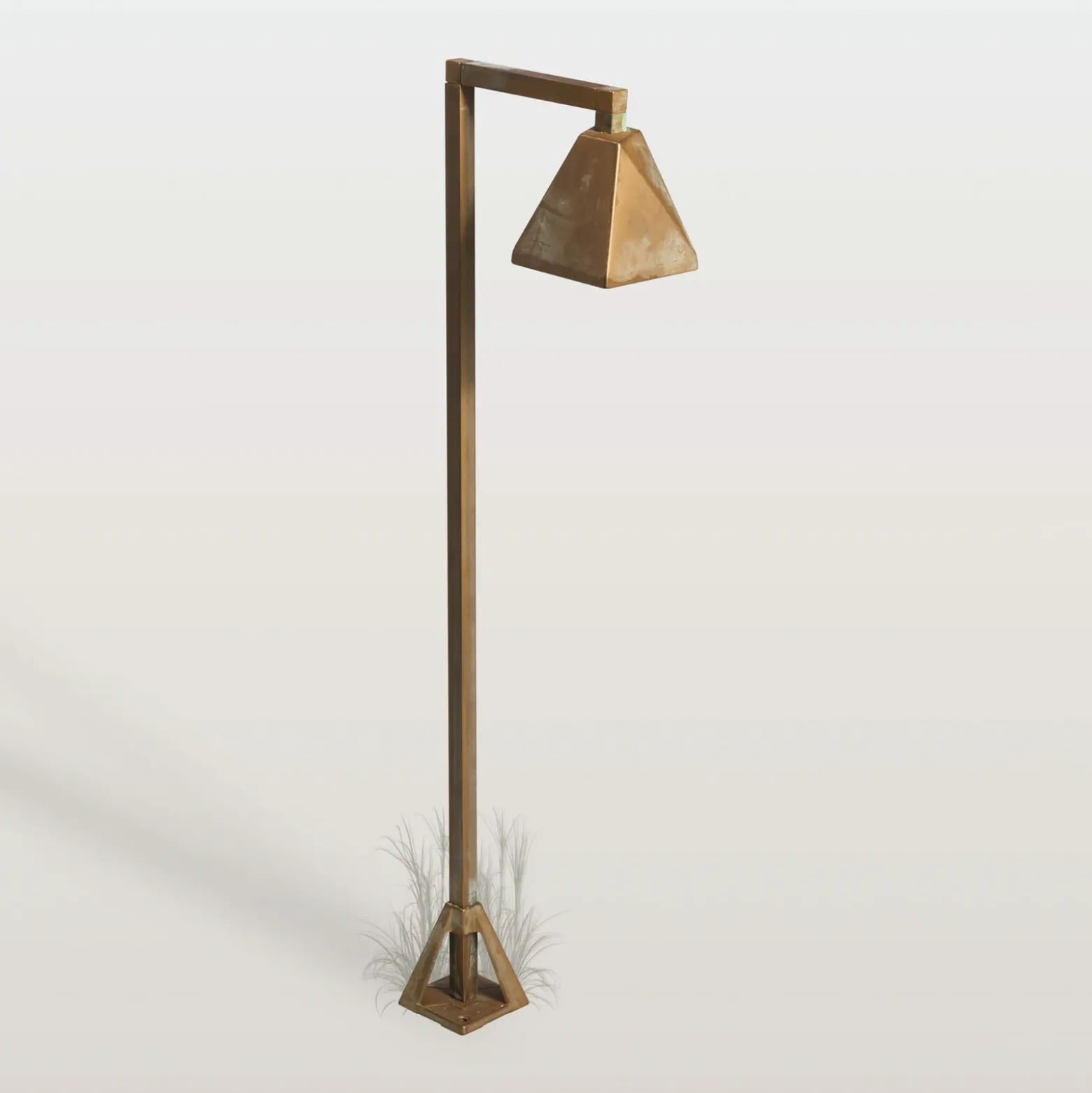 Bolardo luminoso LED Silva Edge, 80 x 19 cm, latón antiguo