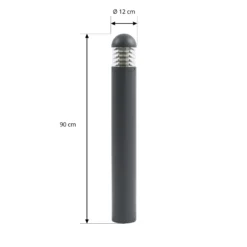 Bolardo luminoso LED Skagena de Lucande, antracita, altura 90 cm, IP54