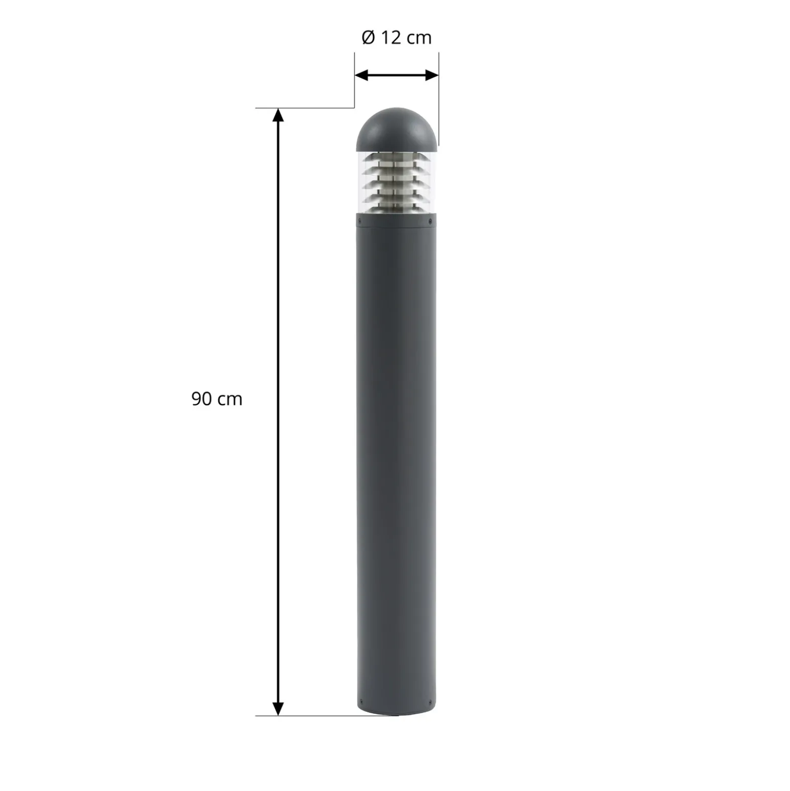 Bolardo luminoso LED Skagena de Lucande, antracita, altura 90 cm, IP54