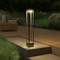 Bolardo luminoso LED STEINEL Stela C, 86 cm, color antracita, IP65, RGBWW