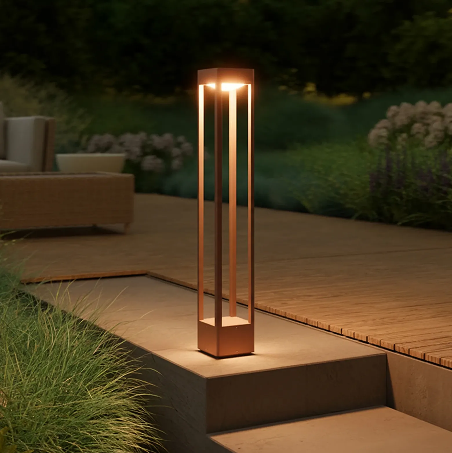Bolardo luminoso LED STEINEL Stela C, 86 cm, color antracita, IP65, RGBWW