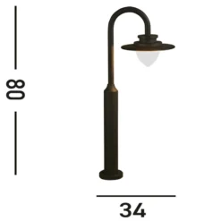 Bolardo luminoso LED Texas, IP54, color grafito, altura 80 cm