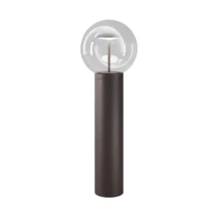 Bolardo luminoso LED Velora, marrón, altura 60 cm, metal/vidrio, IP65