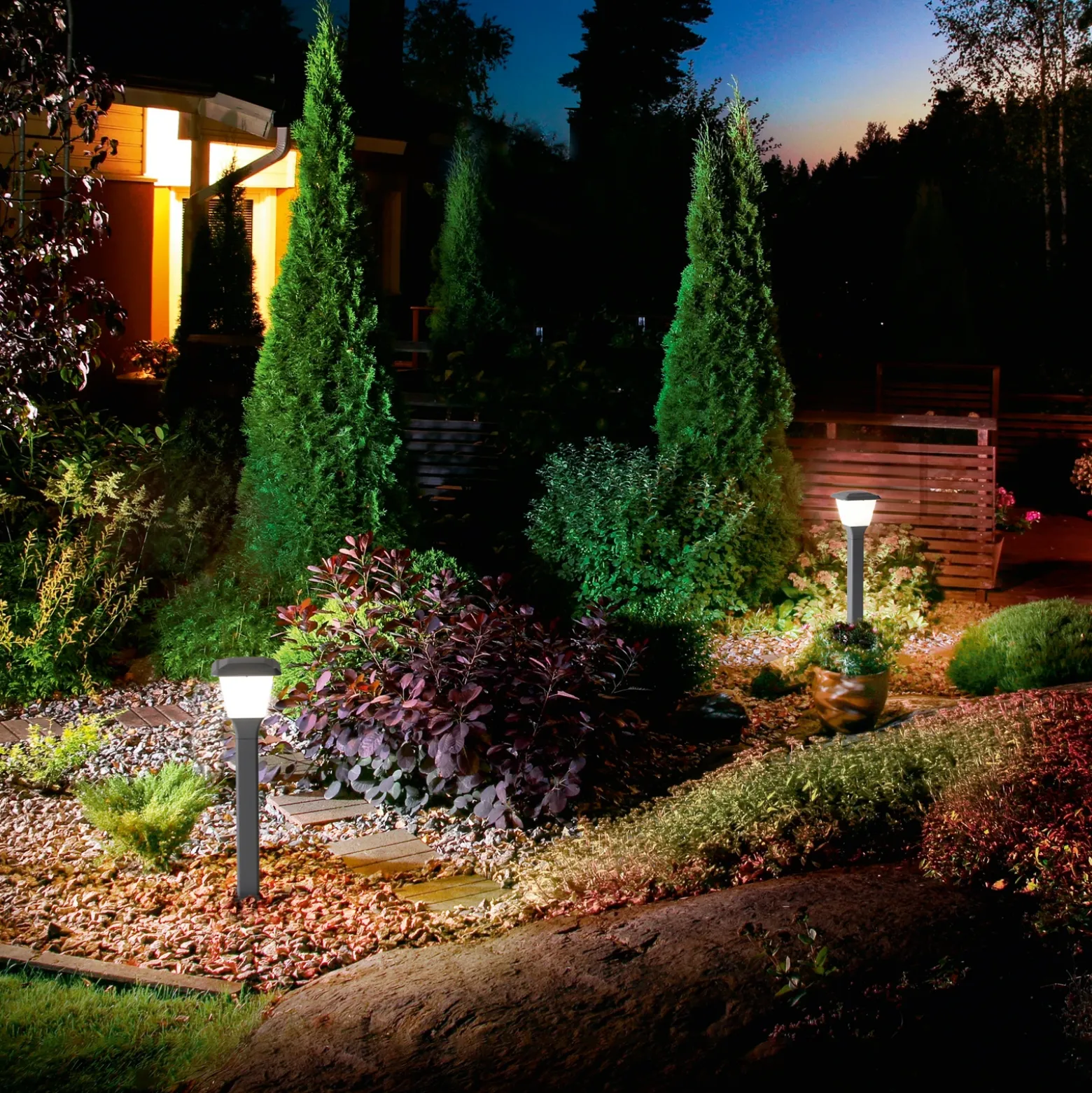 Bolardo luminoso Lena, 60 cm, gris oscuro, metal, E27, IP65