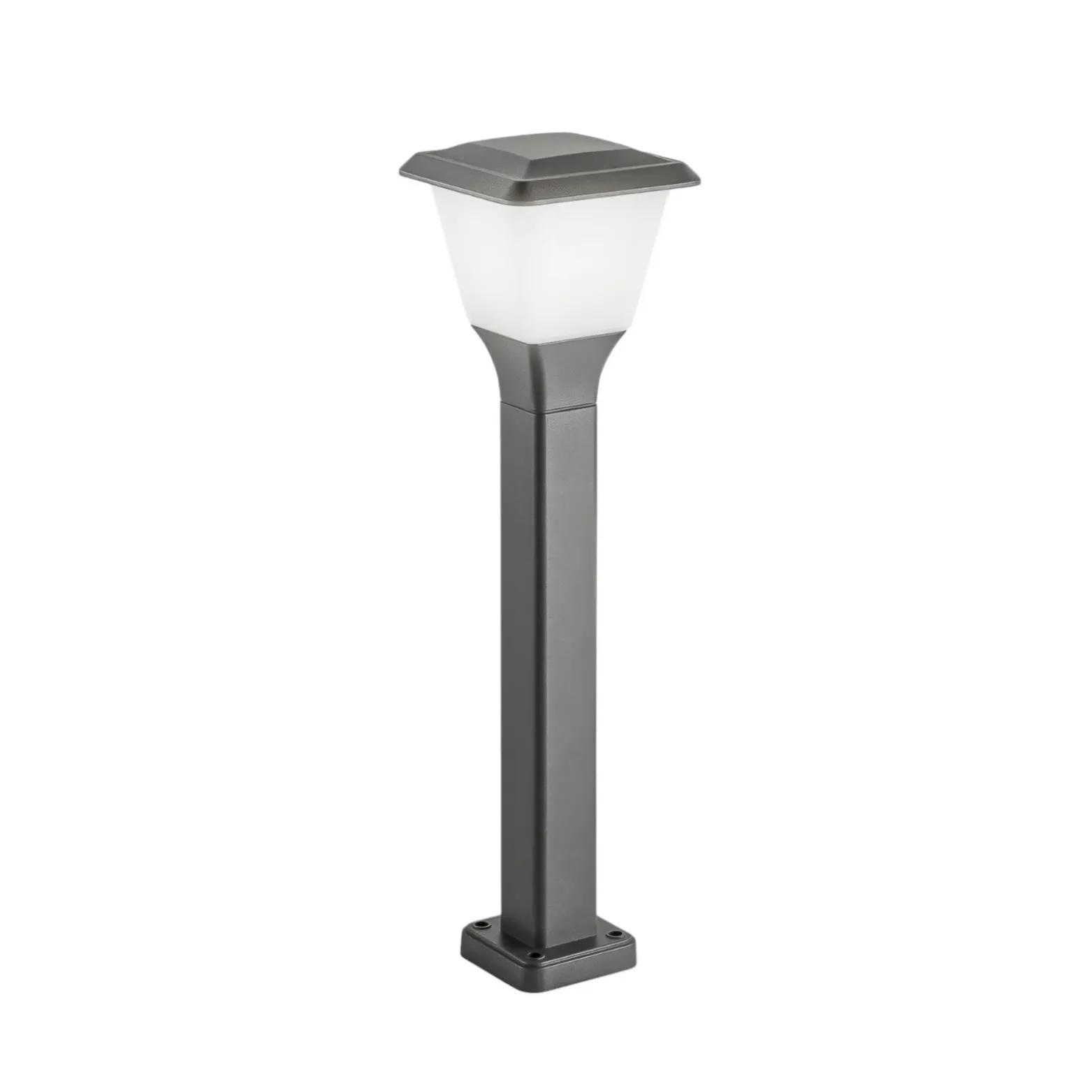 Bolardo luminoso Lena, 60 cm, gris oscuro, metal, E27, IP65