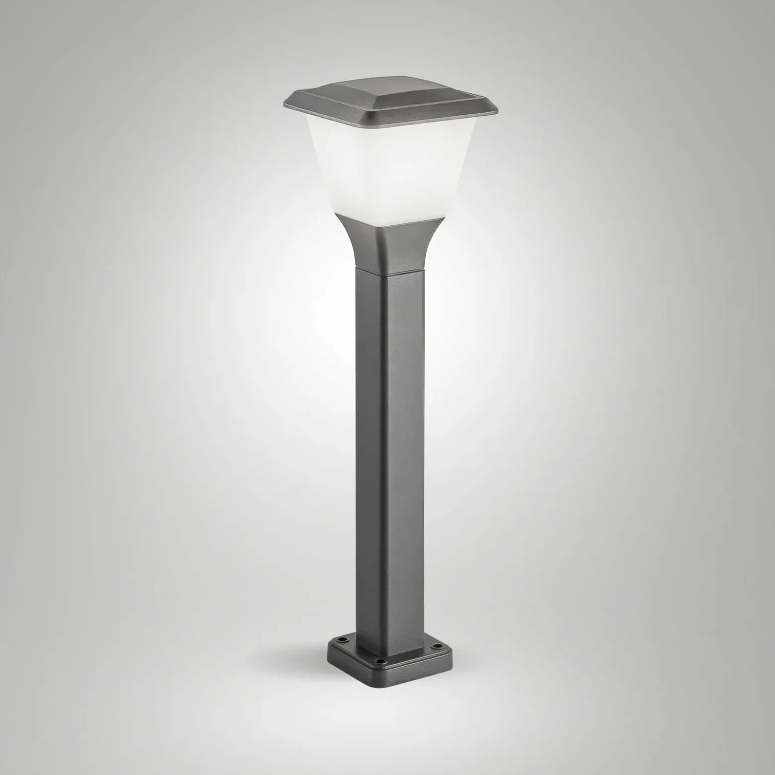 Bolardo luminoso Lena, 60 cm, gris oscuro, metal, E27, IP65