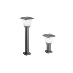 Bolardo luminoso Lena, 60 cm, gris oscuro, metal, E27, IP65