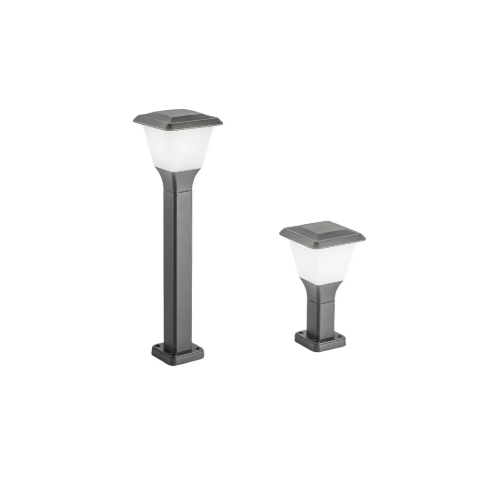 Bolardo luminoso Lena, 60 cm, gris oscuro, metal, E27, IP65