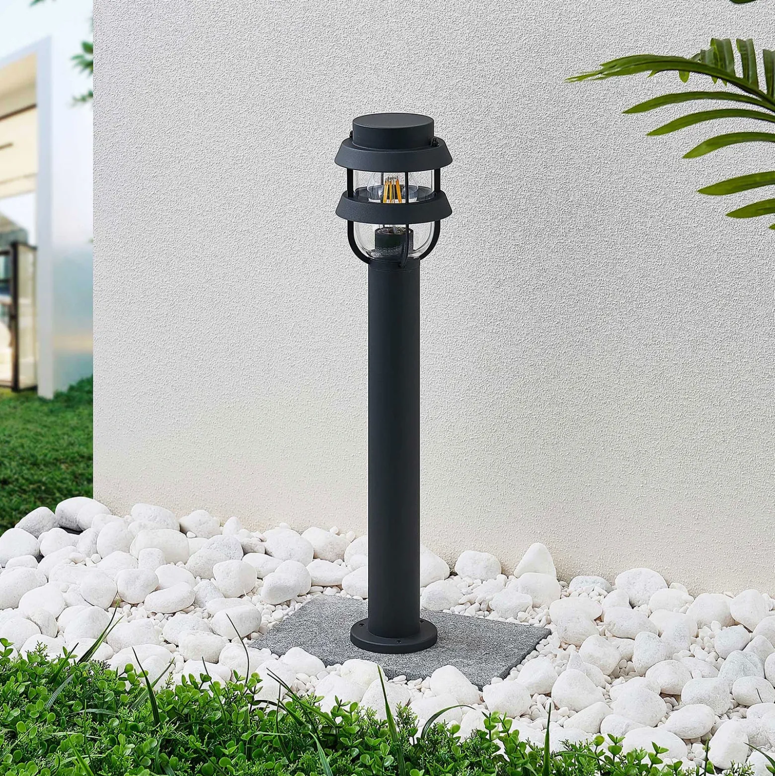 Bolardo luminoso Lindby «Alvaro», antracita, 60 cm, IP44, E27