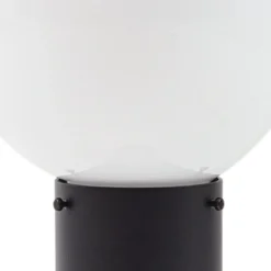 Bolardo luminoso Lindby Dangan, negro/blanco, altura 90 cm, cristal