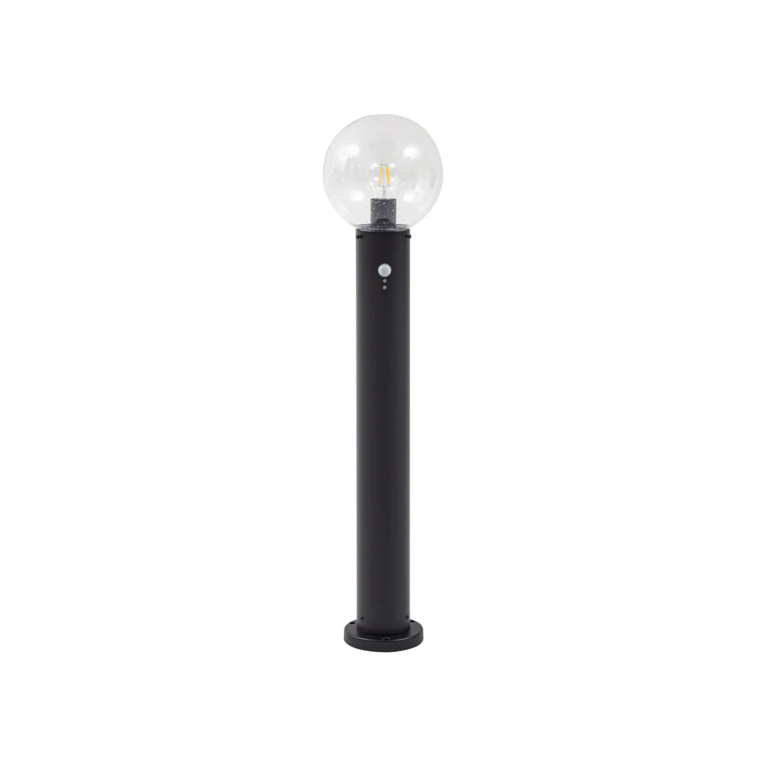 Bolardo luminoso Lindby Dangan, transparente, 90 cm, cristal, sensor