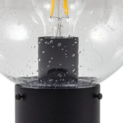 Bolardo luminoso Lindby Dangan, transparente, 90 cm, cristal, sensor