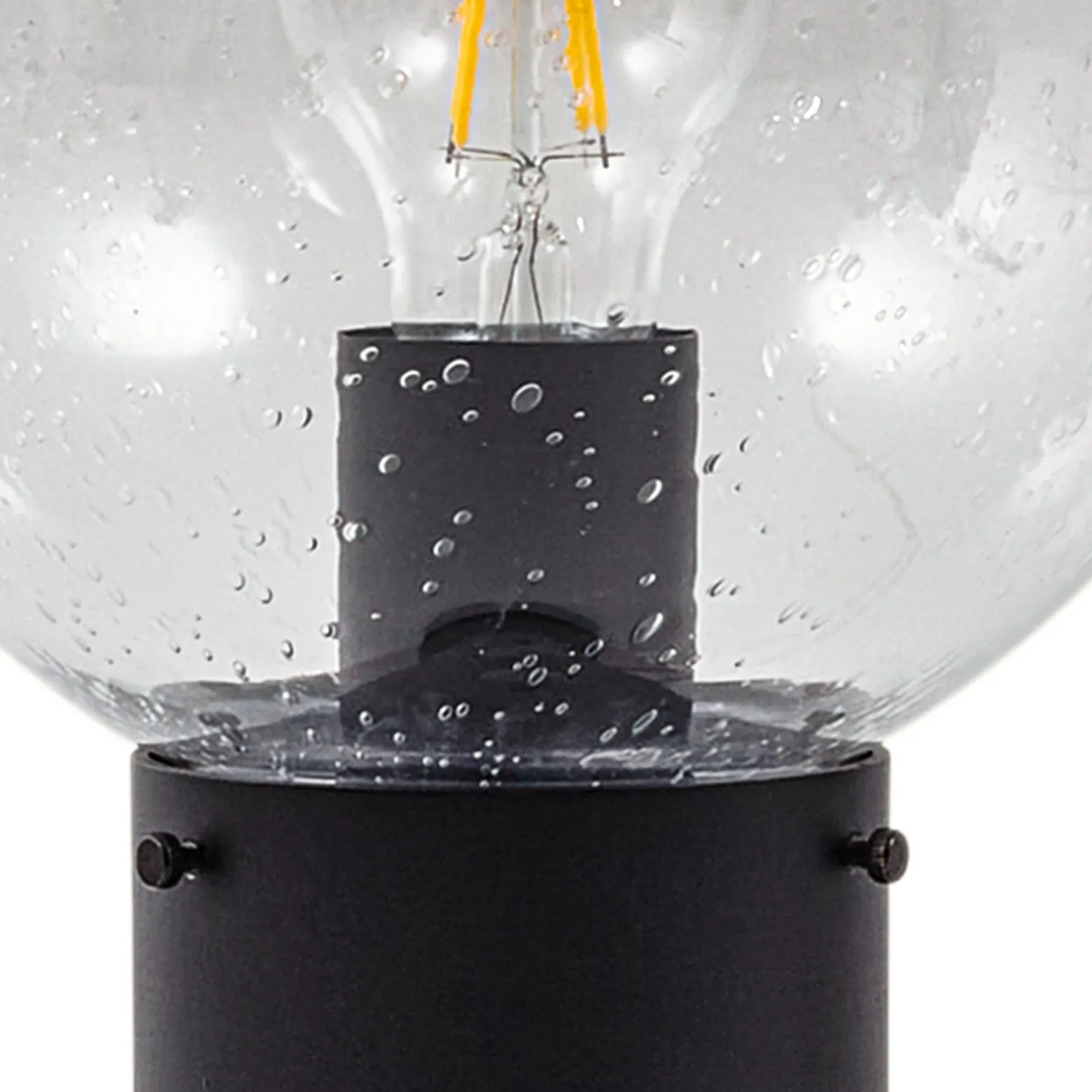 Bolardo luminoso Lindby Dangan, transparente, 90 cm, cristal, sensor