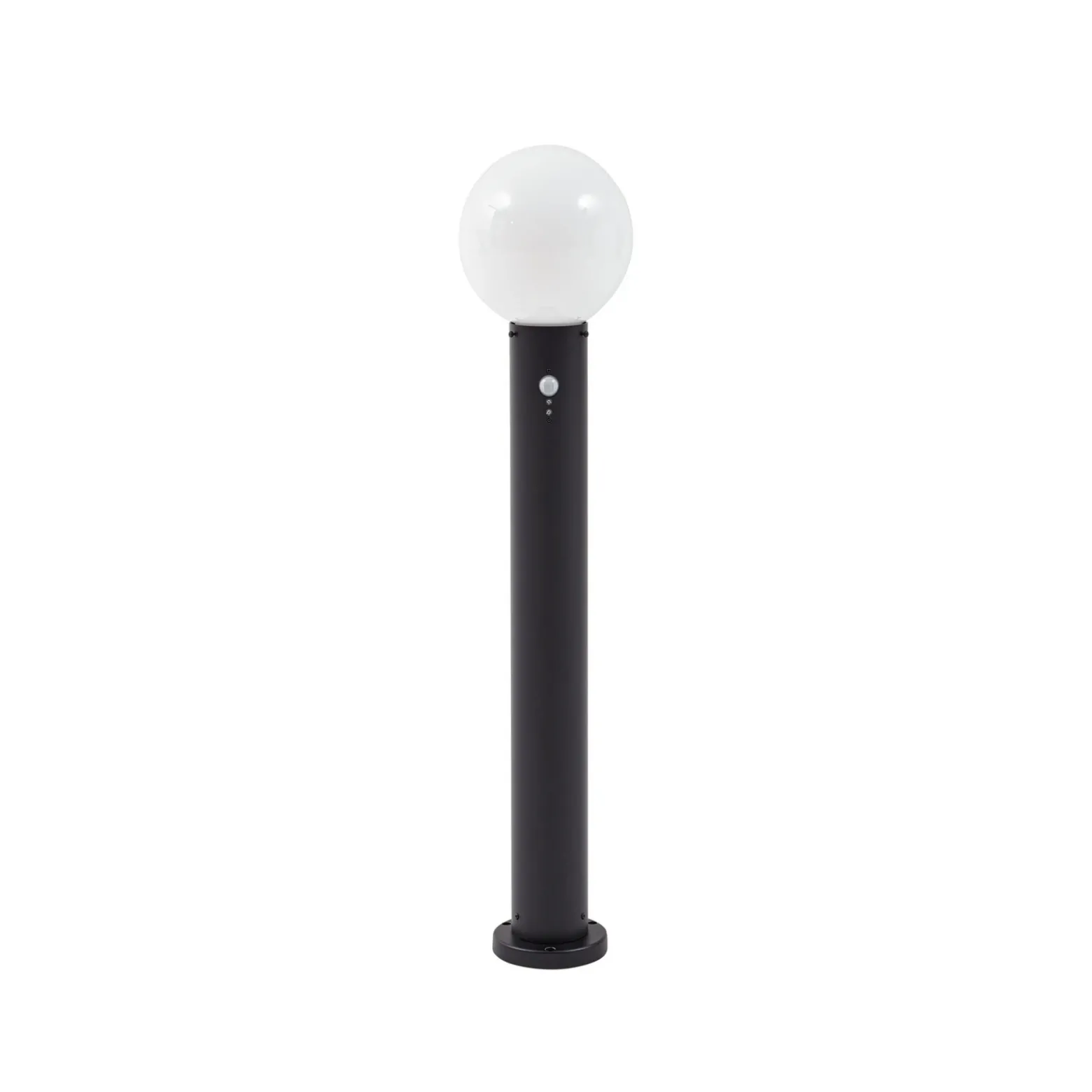 Bolardo luminoso Lindby Dangan, negro/blanco, 90 cm, cristal, sensor