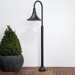 Bolardo luminoso Lindby «Daphne», 120 cm, negra, metal, E27