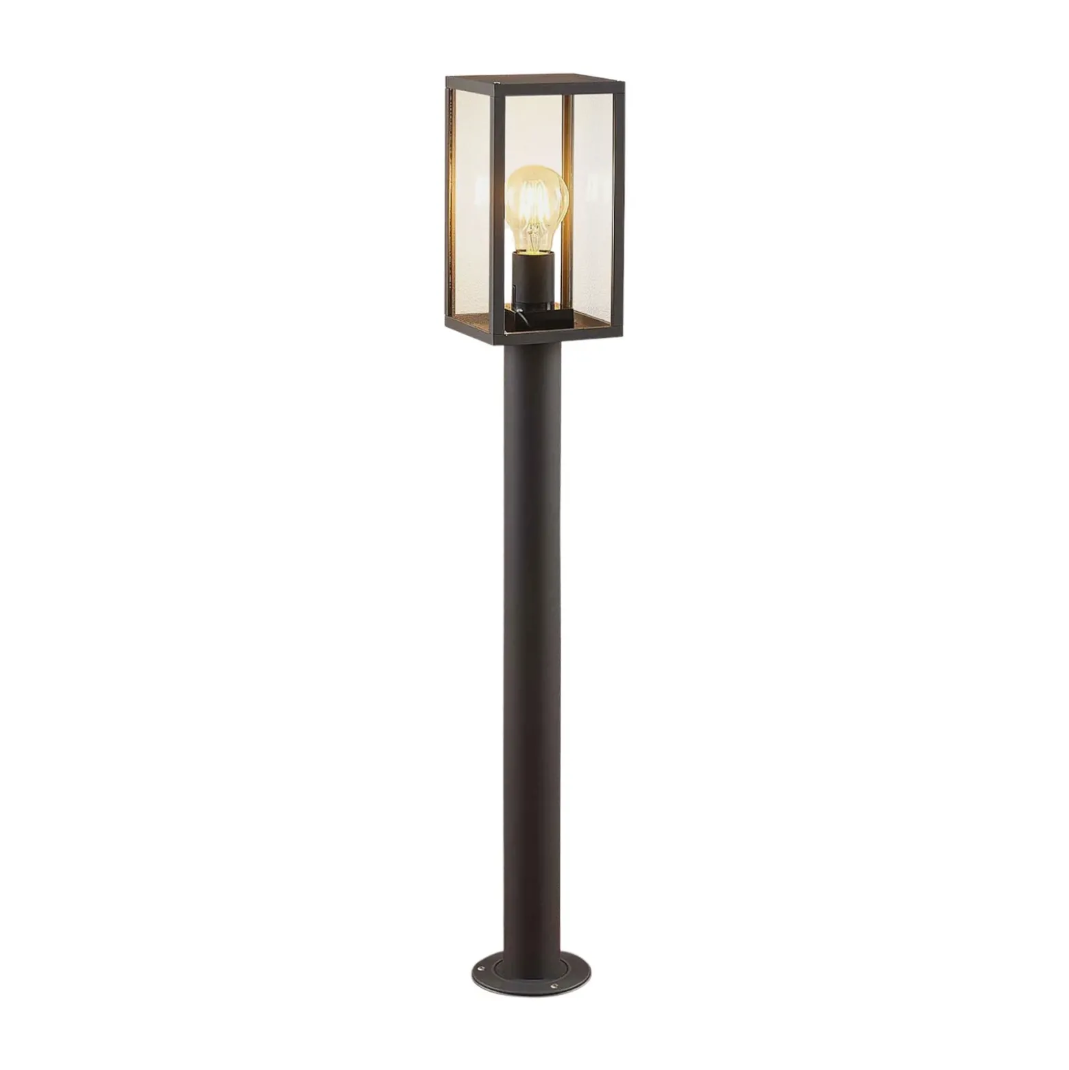 Bolardo luminoso Lindby Filimon, 80 cm, antracita, IP44, E27