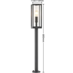 Bolardo luminoso Lindby Giavanna, 80 cm, antracita, IP44, E27