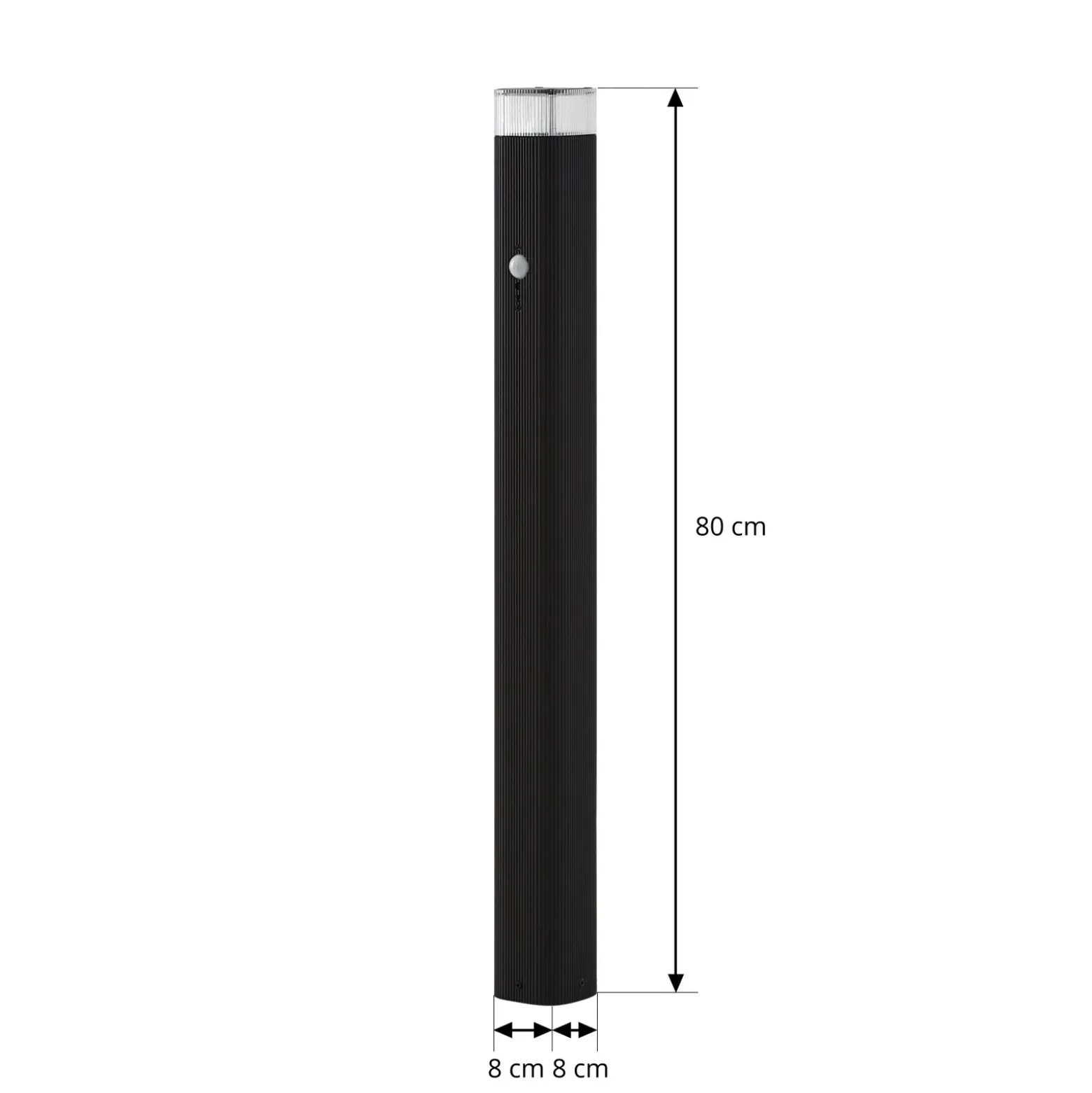 Bolardo luminoso Lindby Halvar, 80 cm, negro, IP65, GU10, sensor