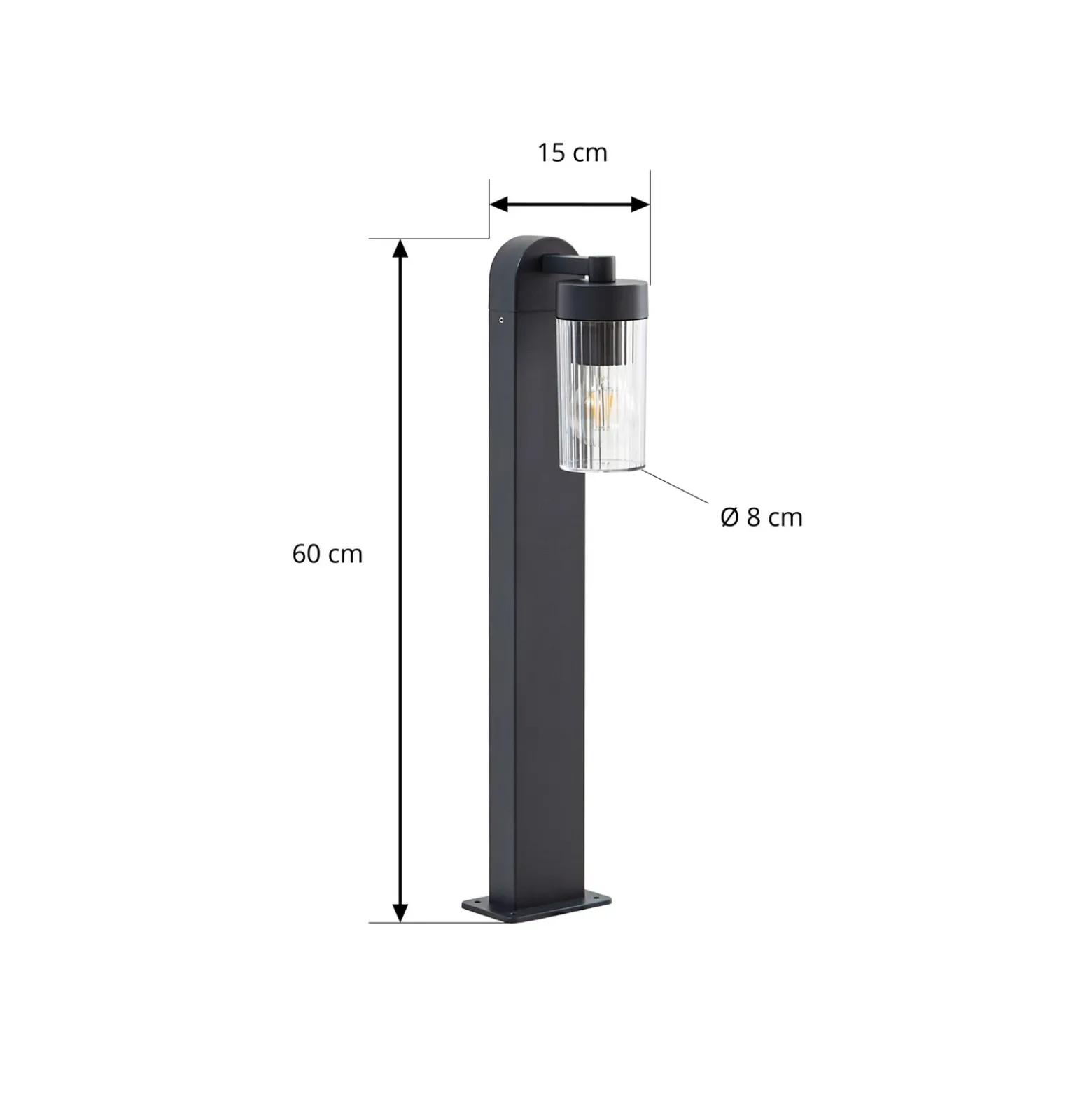 Bolardo luminoso Lindby Kaliro, antracita, 60 cm, E27, IP54